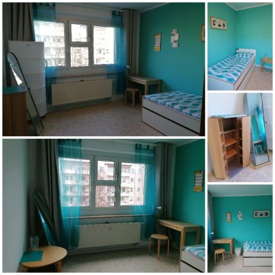 möbliertes helles 12m2 Zimmer in renovierter ausgestatteter Wohnung am Grünen mit schöner Aussicht in Chemnitz für zuverlässige/n Studenten/Pendler/