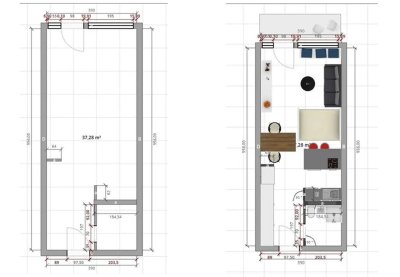 1 Zimmer Whg + Balkon. Kernsaniert & hochwertig Möbliert!