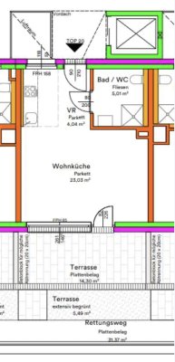 Single Dachgeschosswohnung im Sonnwendviertel - Erstbezug ab Juni 2023  Merken