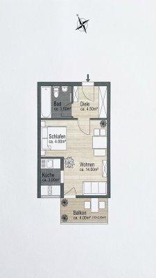 Helles 1-Zimmer-Apartment in München-Neuhausen