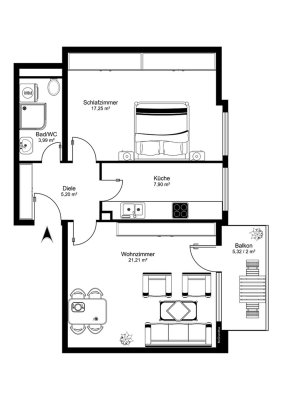 Wohnung zentral in Bamberg– kernsaniert und sofort bezugsfrei