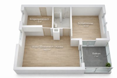 Helle 2-Zimmer-Wohnung (62 m²) mit Balkon – 1. OG – Möbliert in Sindelfingen (Elisabeth-Selbert-Straße)