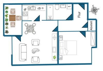 Attraktive 2-Zimmer-Wohnung mit Süd-Balkon, Stellplätzen – sofort bezugsfrei