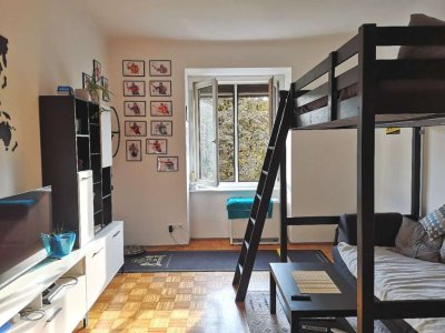 Helle Altbauwohnung mit Balkon (36m2 , 1,5 Zimmer) im Bezirk Lend zu vermieten