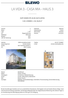 Helle & ruhige 47 qm Wohnung in der Südvorstadt – sonnige Lage & tolle Hausgemeinschaft