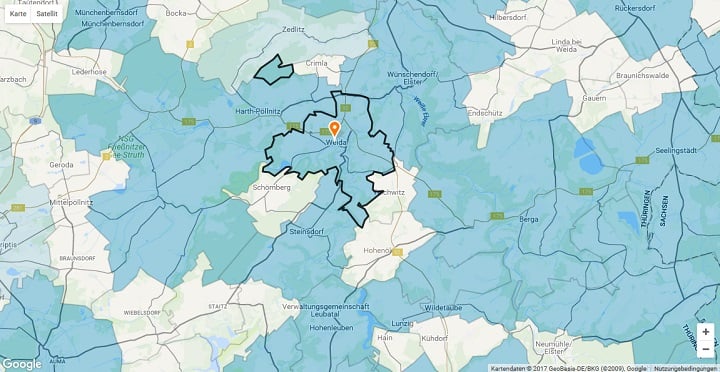 Mietspiegel Weida 2024